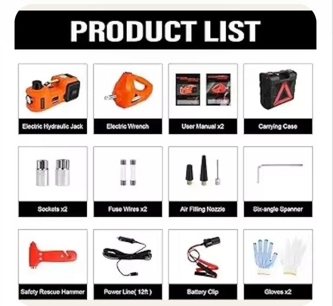 Gato eléctrico portátil 12V – Kit de elevación